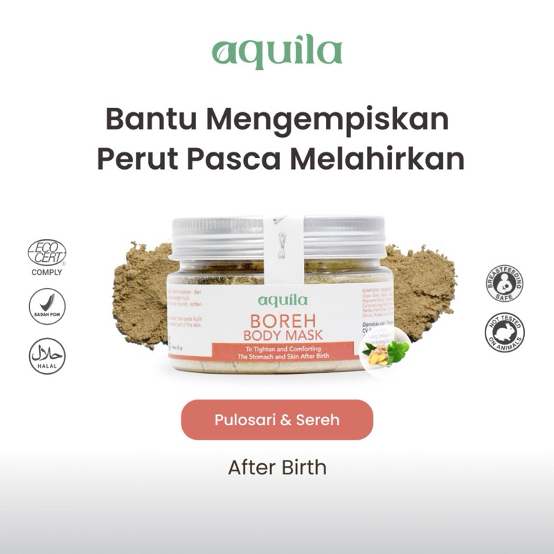 Aquila Boreh Body Mask/Perut Kendur Pasca Melahirkan/Mengencangkan Perut Kendur