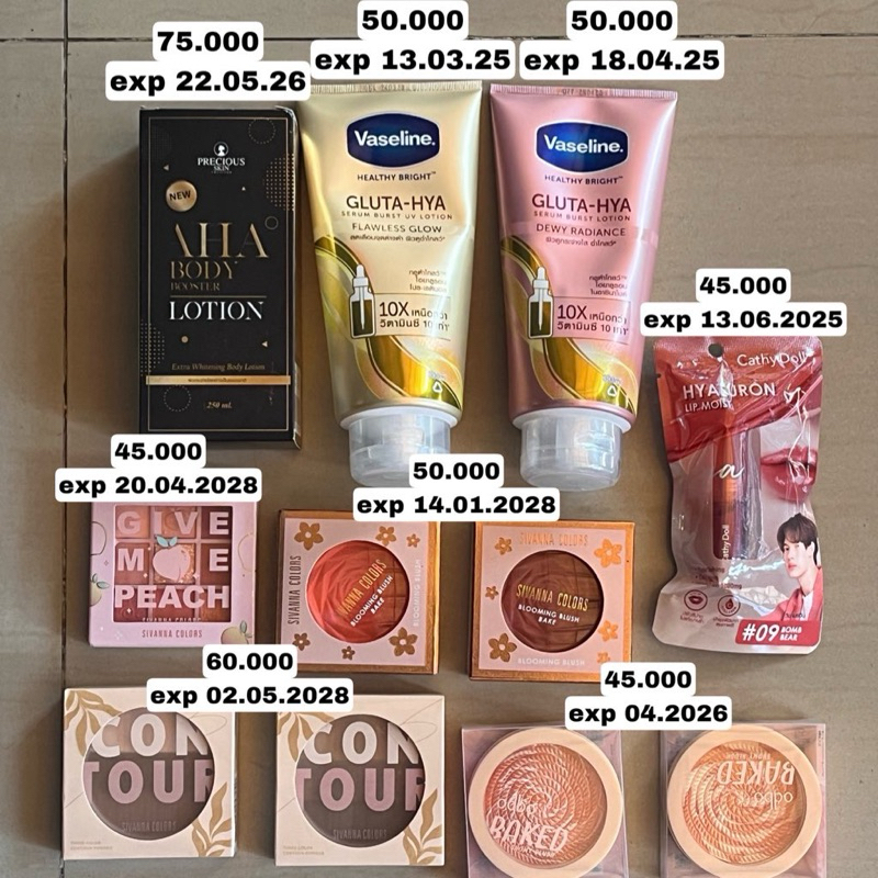 Make up & Skincare ORI Thailand - Vaseline Odbo Sivanna Colors AHA Precious Cathydoll