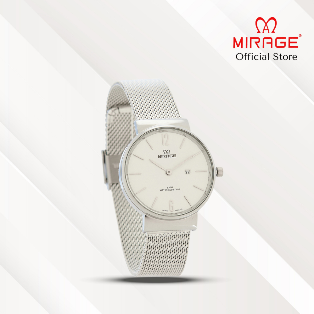 Mirage Jam Tangan Wanita Analog 2 Jarum 8891 L Silver Original Stainless