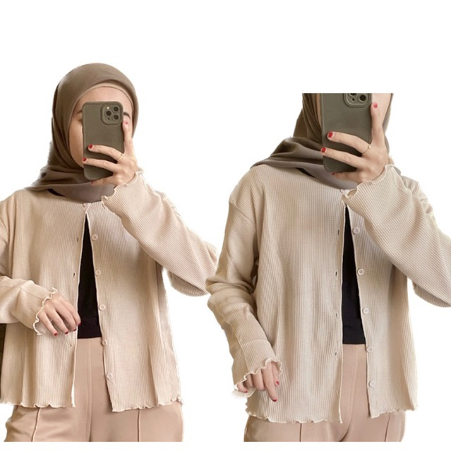 CARDIGAN RAJUT OVERSIZE / OUTER BAHAN WAFFLE