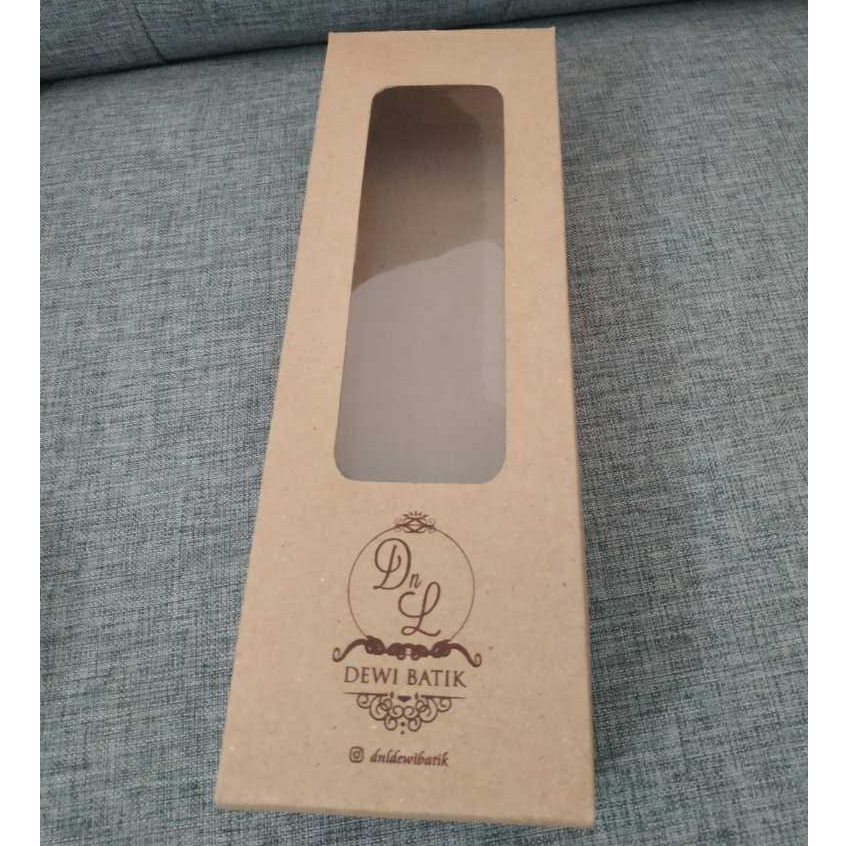 

Box Dus Kemasan kraft tutup mika include cetak sablon murah