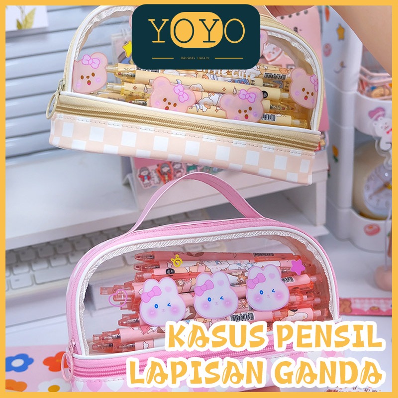 

Kotak Pensil Transparan Terbaru / Pencil Case Kapasitas Besar / Tas Pensil Murid Lucu Kotak Pensil Anak Esthetis