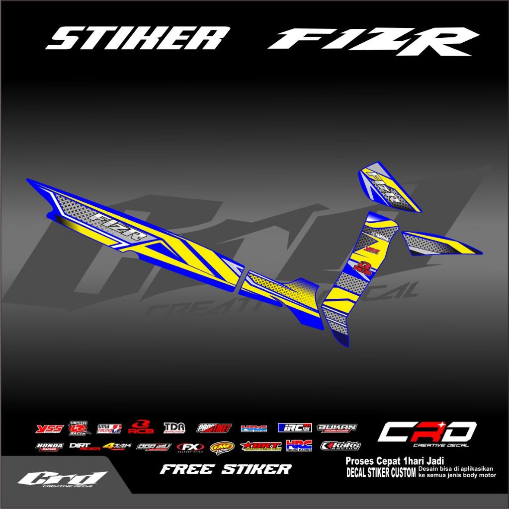 Striping Variasi Fiz R Motif Roadrace Semi Decal Striping Motor FIZ R Striping Motor Yamaha Fiz R