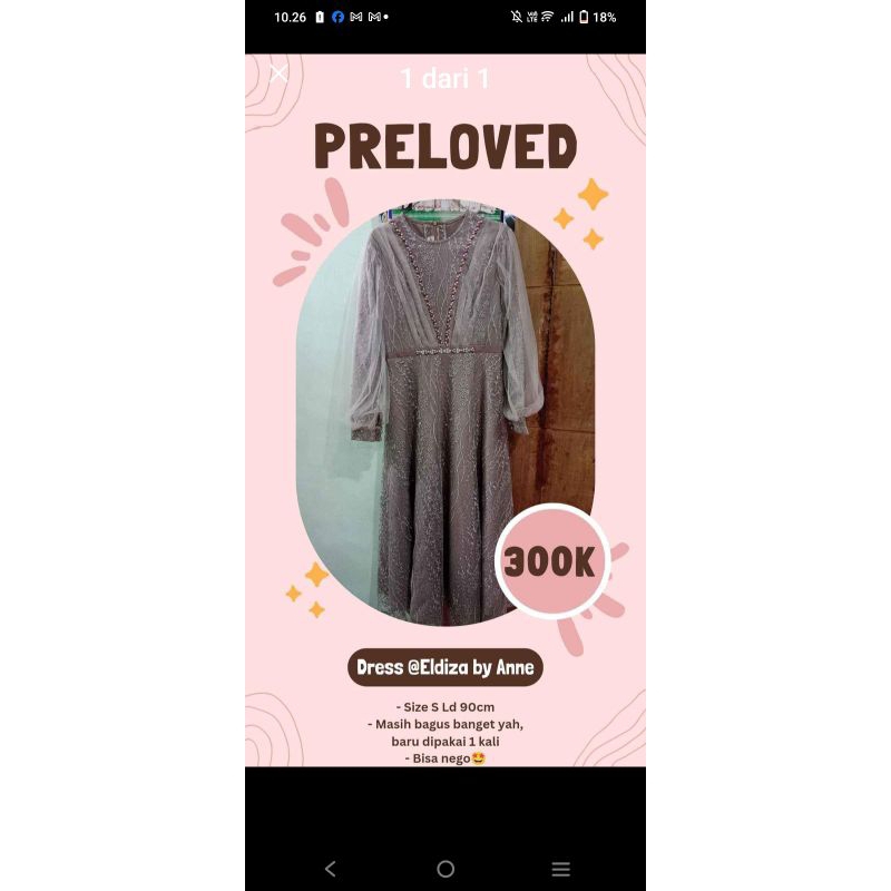 preloved eldiza by anne dress kondangan