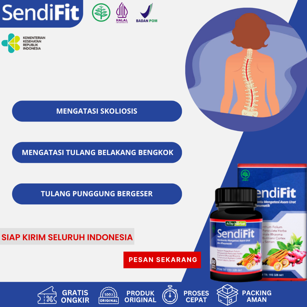 Obat Skoliosis Tulang Belakang, Obat Tulang Belakang Bengkok, Obat Sakit Tulang Punggung, Obat Kelai