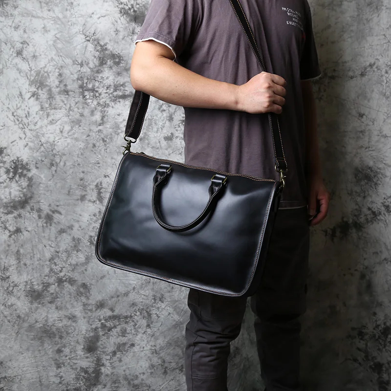 Tas Kulit Pria Tas Laptop Kulit Asli Original - Tas Kerja Selempang Kulit Sapi - Tas Kulit Selempang