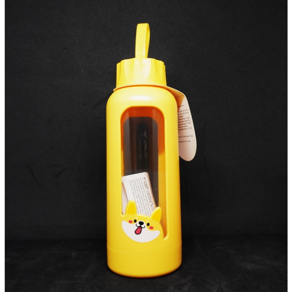 Botol Minum High Borosilicate Glass Water Bottle botol kaca 300ml Miniso