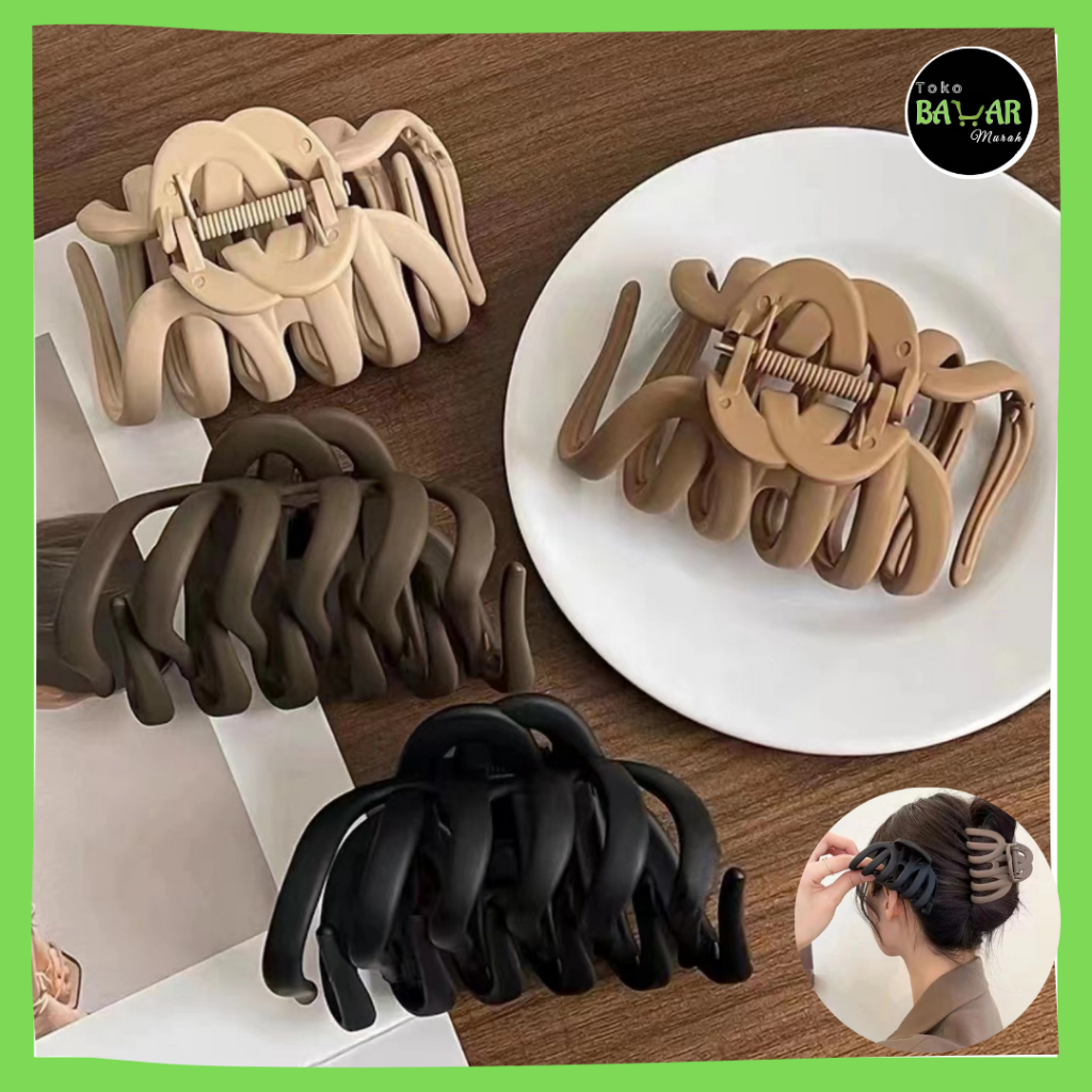 Jedai Rambut Cakar Jumbo / Jepit Rambut Cakar Jumbo 9 CM / Jedai Rambut Jumbo 12 Cakar Doff