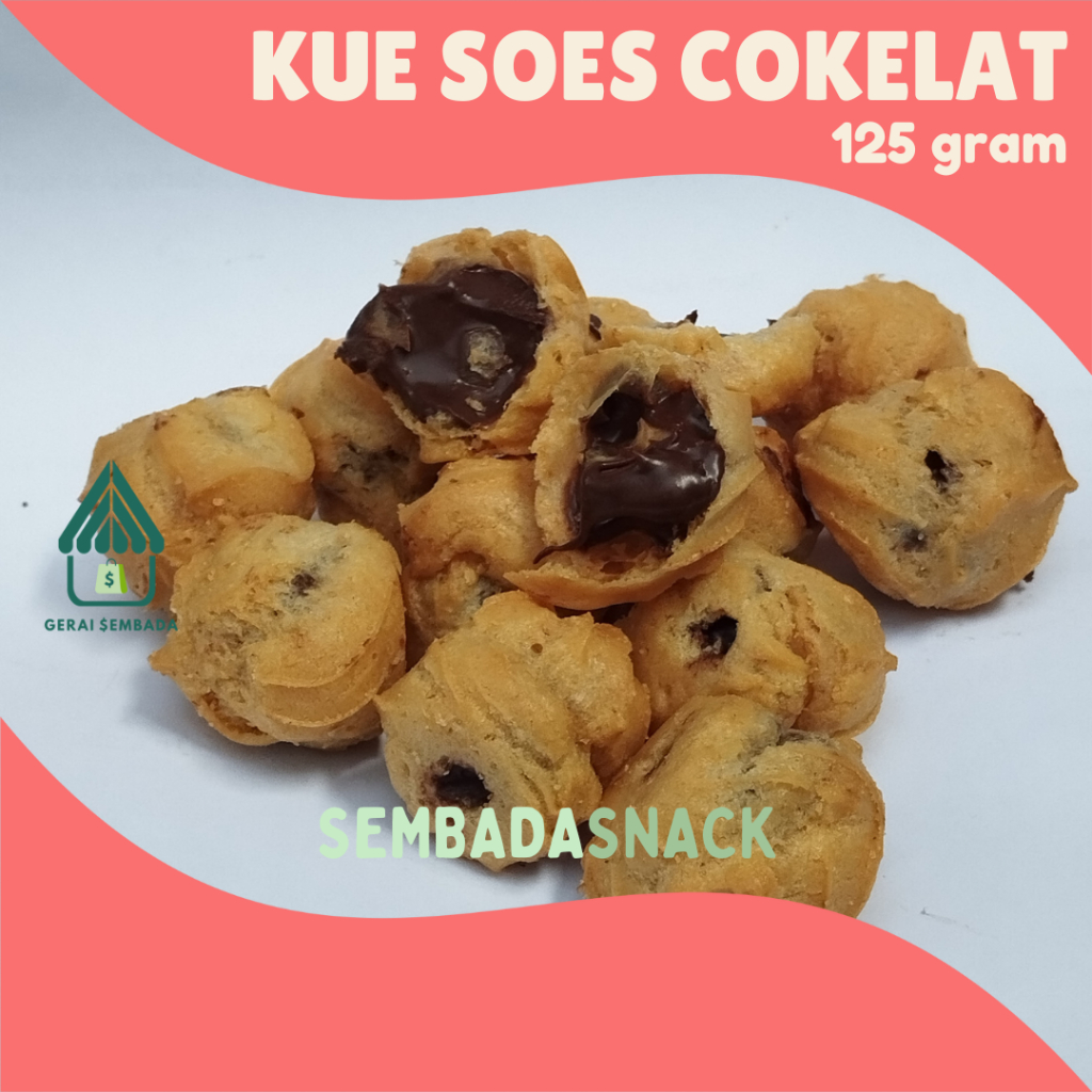 

Kue Soes Kering Isi Cokelat Rasa Original / Choco Soes / Kue Sus Coklat 125 gram- SEMBADA SNACK