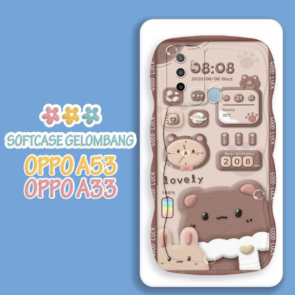 Softacase Gelombang Untuk OPPO A53 / A33 2020 Motif Kartun Softcase Protac camera Silikon Hardcase