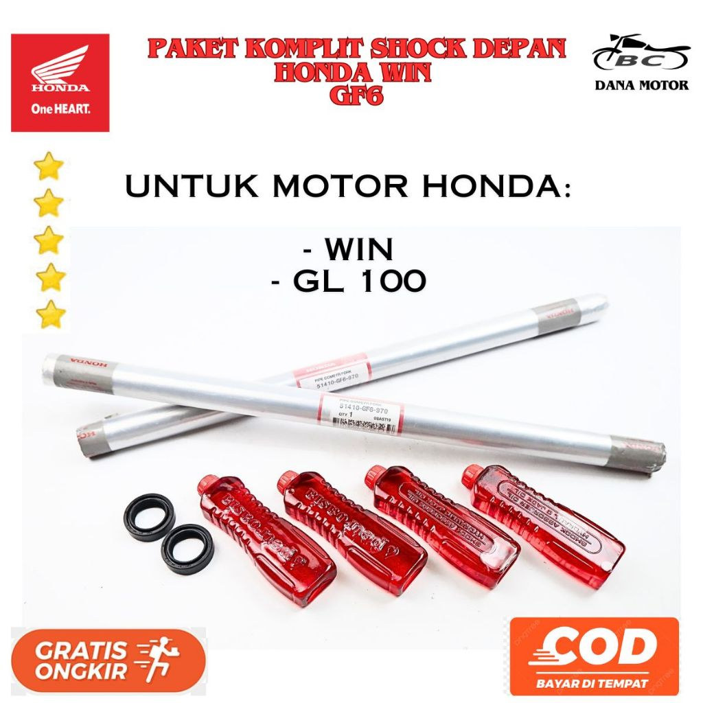 Shock Depan GF6 Honda WIN & GL 100 / Paket As shock Depan Honda Win original premium - 51410-GF6-970