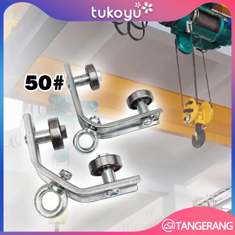 Katrol Gantung Troli Hoist Takel/Katrol Suspensi Kabel Trolley Troley Hanger