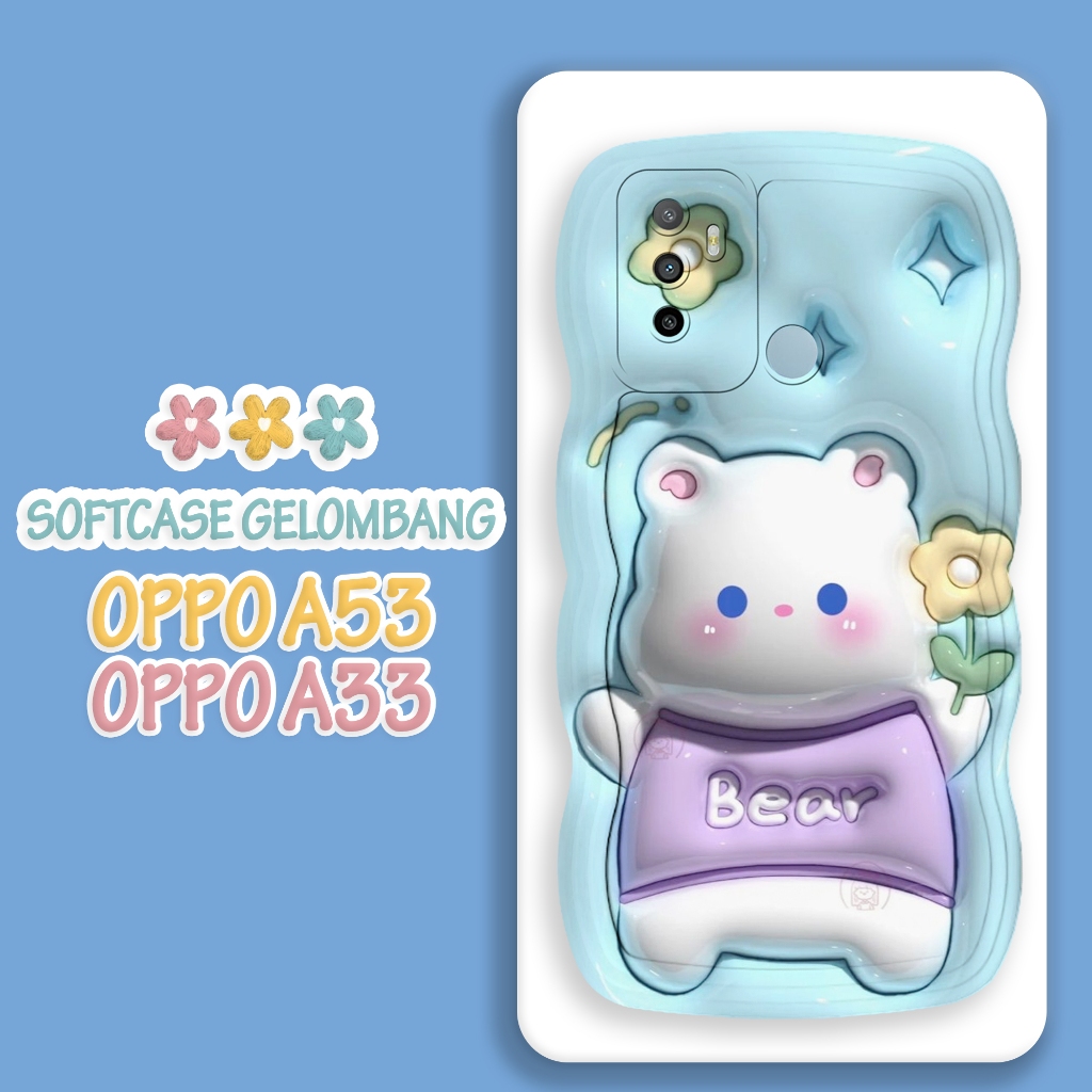 Softacase Gelombang Untuk OPPO A53 / A33 2020 Motif Kartun Softcase Protac camera Silikon Hardcase
