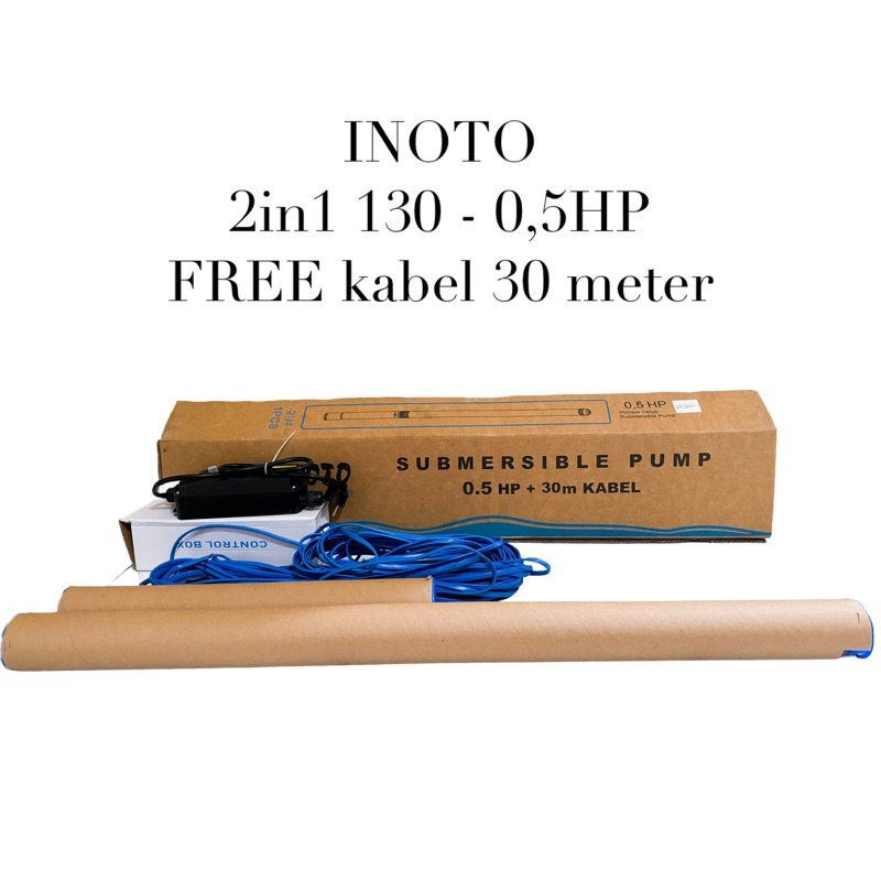 INOTO 2in 130 0,5HP + Kabel 30m Pompa Air Submersible / 50QJD130