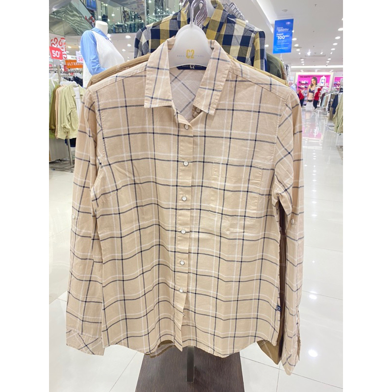 Kemeja cewek best seller motif kotak kotak merk C2 (ORI BRAND MATAHARI)