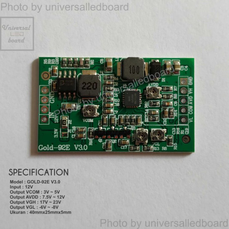 KODE R64D Gacun TCON Boost Module LCD Universal VCOM VGL VGH AVDD Adjustable input 12v