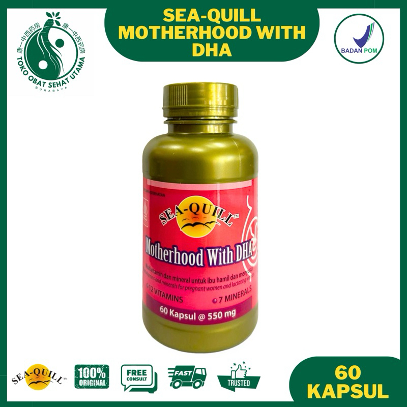 SEA-QUILL MOTHERHOOD DHA / Multivitamin Ibu Hamil D3, Asam Folat, Zat Besi, Kalsium, Zinc, Magnesium