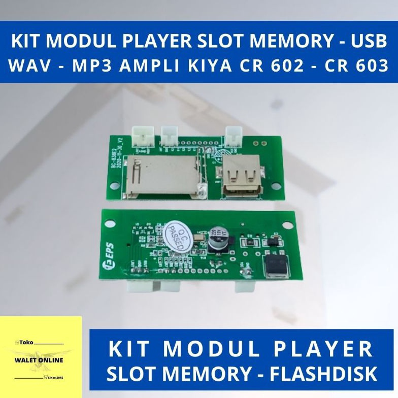 KODE W74E KIT MODUL PLAYER SLOT MP3 AMPLI KIYA CR 62 63 CR62 CR63 AMPLIFIER WALET USB FLASHDISK MEMO