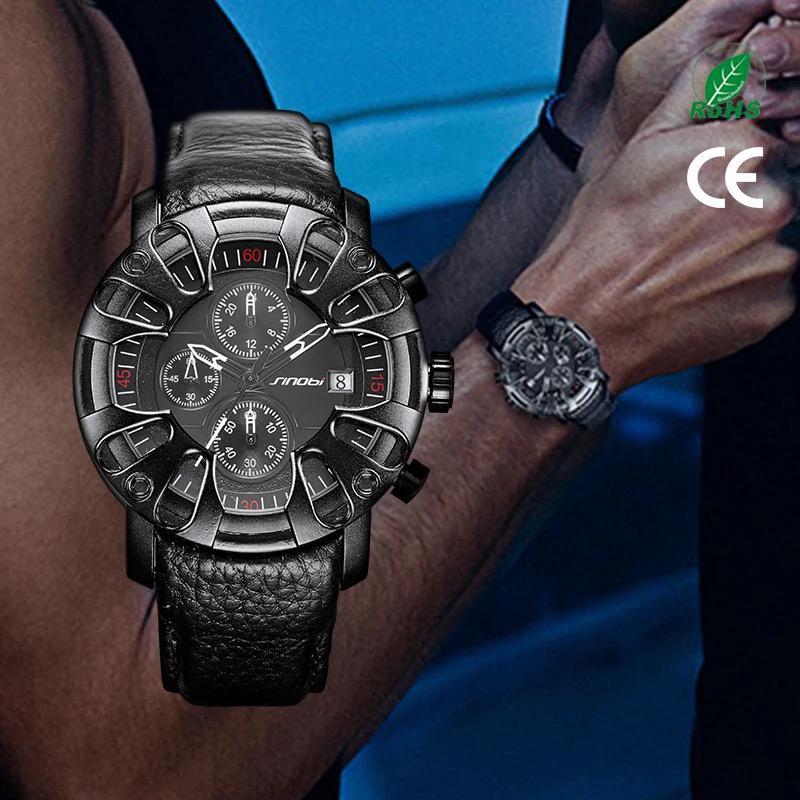 COD✅ FREE ONGKIR  Jam Tangan Pria SINOBI Series S9760G Desain Unik Kreatif Olahraga Watch Free Box