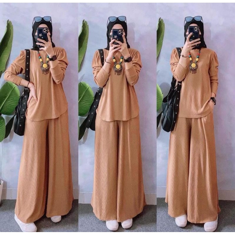 Hanin dress 1 set Bahan crincle airflow premium trend