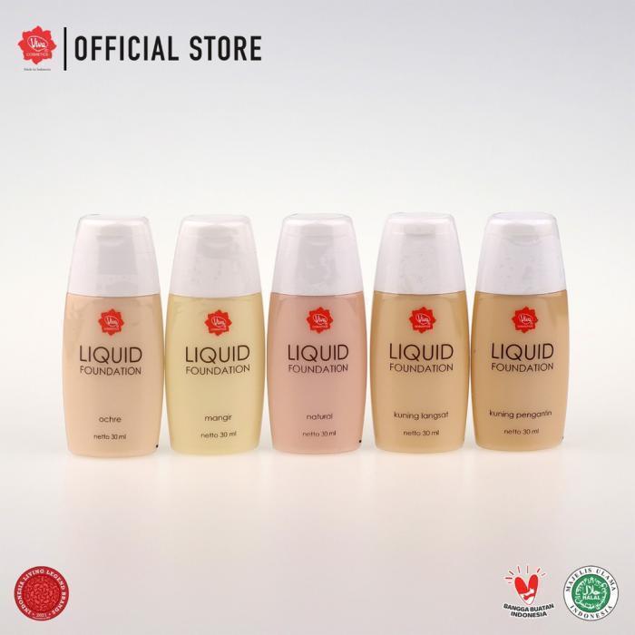 Viva Cosmetics Liquid Foundation Kuning Pengantin ,mangir,natural,kuning langsat 30ml
