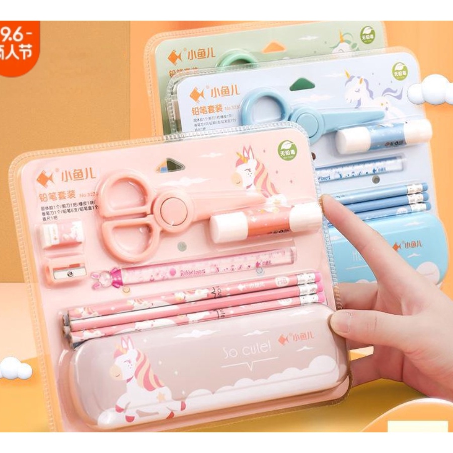 

Set Alat Tulis Siswa Kartun Anakanak 7 Buah Set Penghapus Pensil Rautan Pensil Kotak Pensil Penggaris