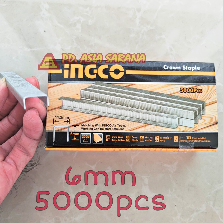 

Eksklusif PACK Crown Staple U6 U 6mm INGCO AST261 Isi Steples Stapler Nail