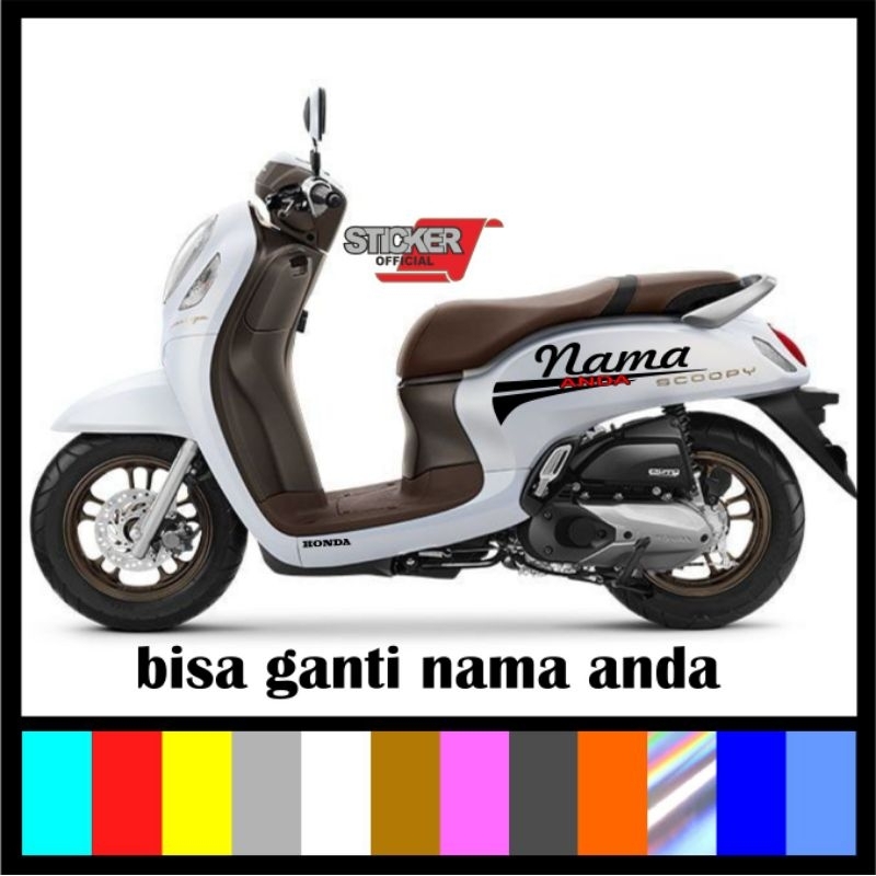 sticker custim nama sendiri, motor Scoopy, coopy