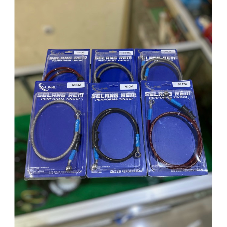 KODE N66Q SELANG REM XLINE 6759CM MERAH HITAM SILVER UNIVERSAL KE SEMUA MOTOR KABEL REM XLINE