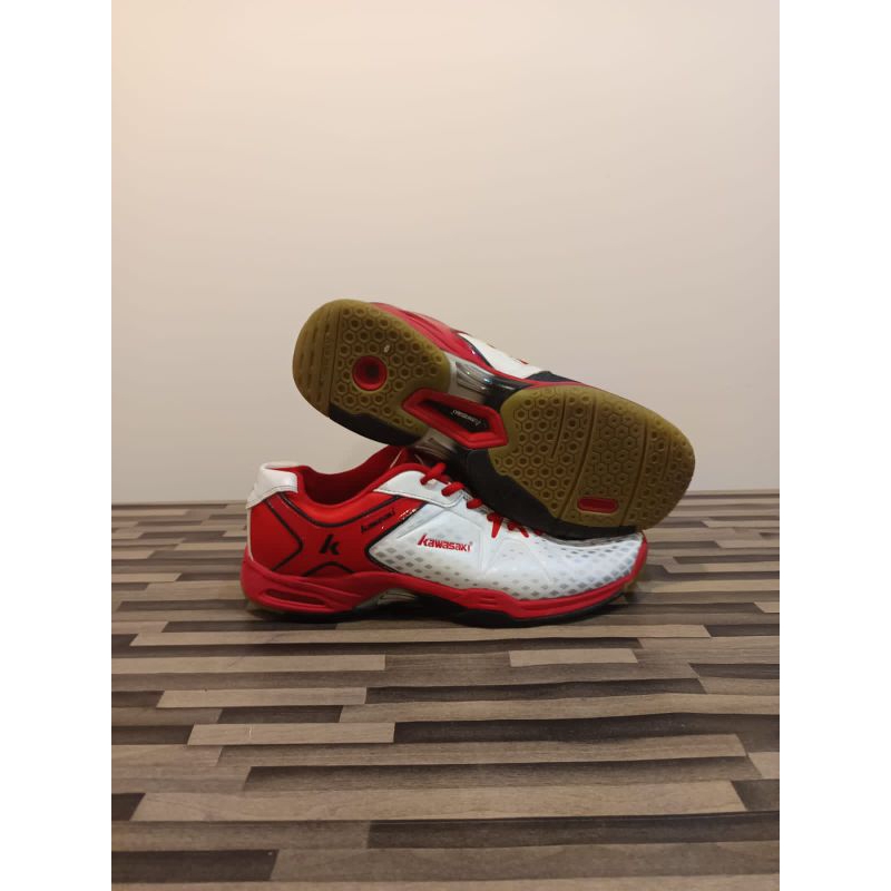 Sepatu Badminton Kawasaki K-513 size 43 (setara 41 normal) inshole 26,5 cm bekas Good Original