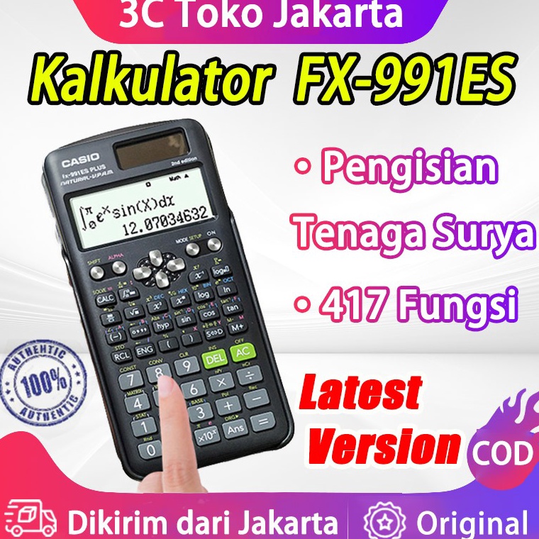 

KODE F75J Kalkulator Scientific Casio ilmiah FX991ESPlus Kalkulator Casio Scientific Calculator Portable Rechargeable Calculator 417 Various Functions Dukungan Untuk Muatan Surya