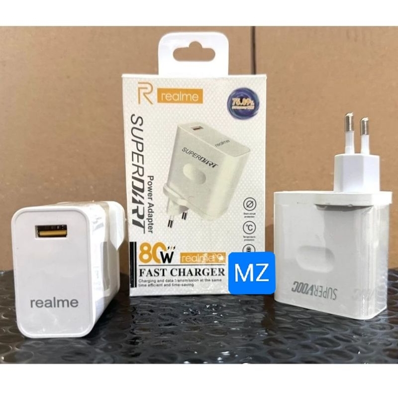 Kepala Casan/ Adaptor Charger Realme 80W Fast Charging Travel Charger
