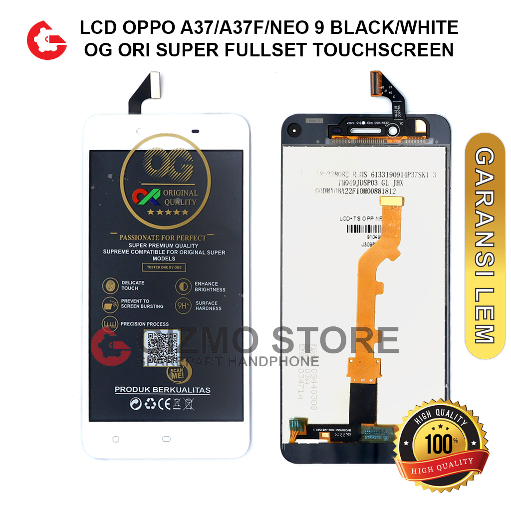 【ORIGINAL】LCD TOUCHSCREEN OPPO A37/A37F/NEO 9 WHITE/BLACK OG SUPER