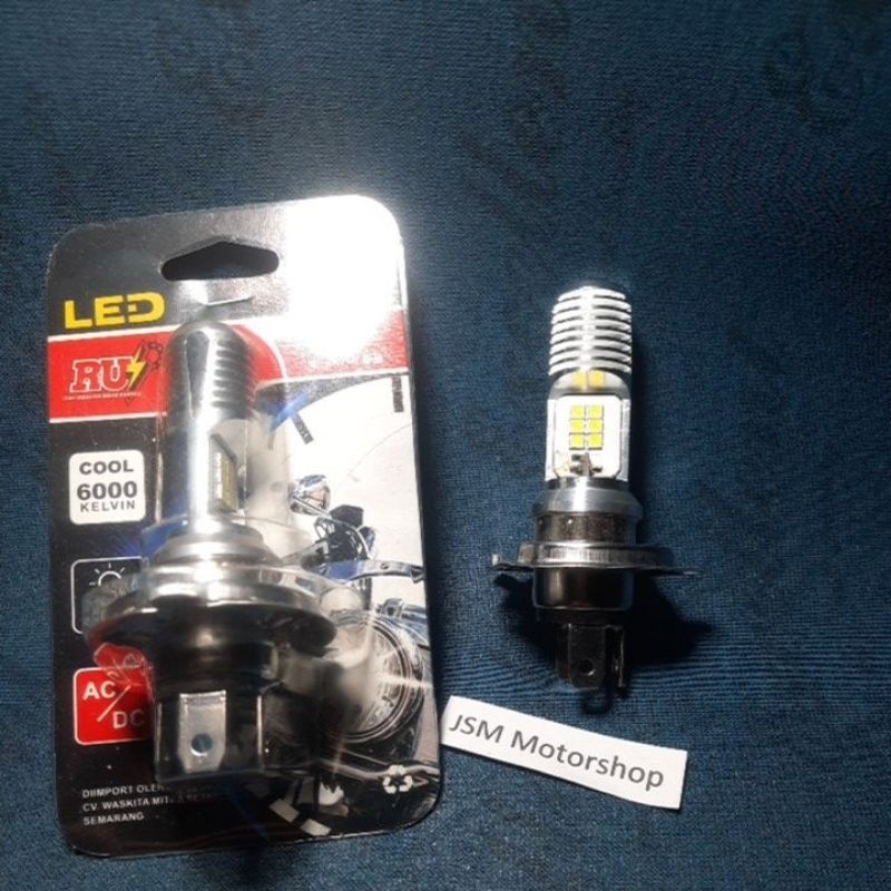 LAMPU DEPAN LED H4 KAKI 3 UNIVERSAL