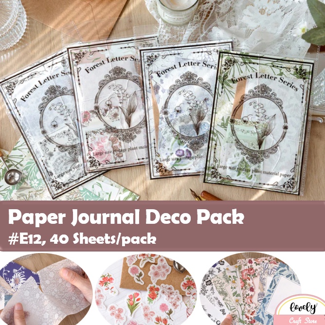 

Terdepan LovelyCraftStore E12 Paper Pack Deco Pack Journalling Kit DIY Bujo Art Deco Pack Sticker Scrapbooking Diary Kit