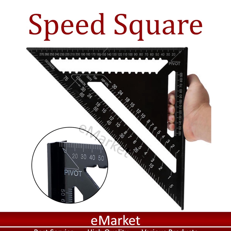 

Ready Stok Speed Square Aluminium Penggaris Siku Sudut Segitiga Right Angle Kayu