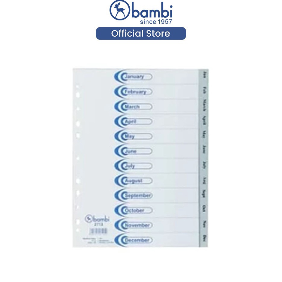 

Isi Binder A4 Divider Indexes Pembatas Bulanan Monthly Multiholes Rigid kode 2713