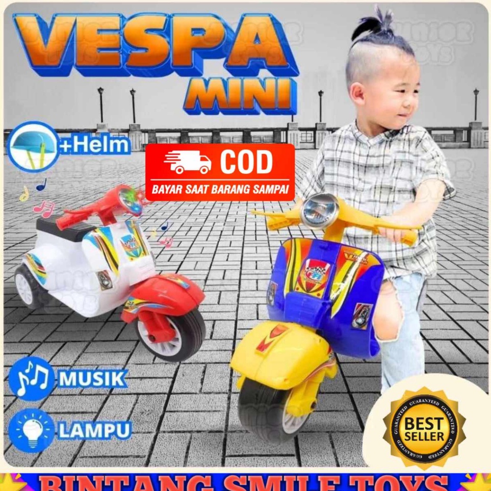 Model Baru MAINAN ANAK VESPA MINI ANAK MUSIK LAMPU  SEPEDA VESPA ANAK MINI MUSIK SUARA LED  MOBIL DO
