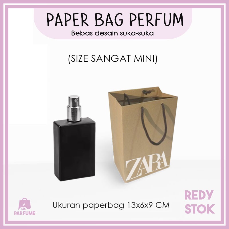 

(+CETAK) Paper Bag Parfum Sangat Mini 13x6x9 CM / Paper Bag Coklat Bebeas Desain Parfume Suka Suka / Paperbag Packing Perfum Souvenir