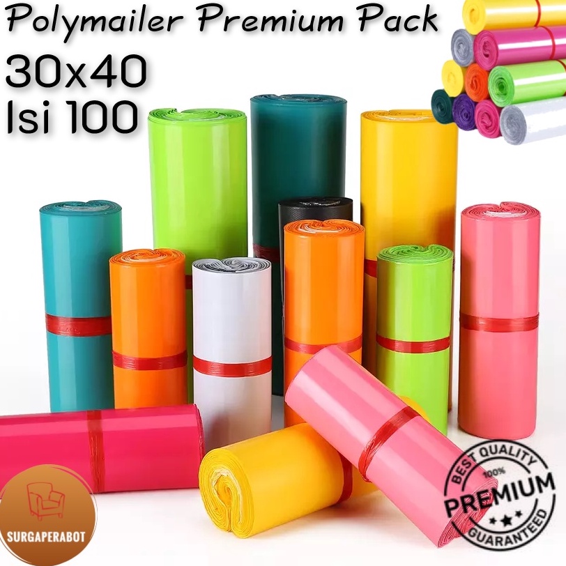 

Premium Plastik Packing Polymailer Warna 3x4 Poly isi 1 pcs Premium Amplop Hitam Hijau Ungu Biru Pink Glossy