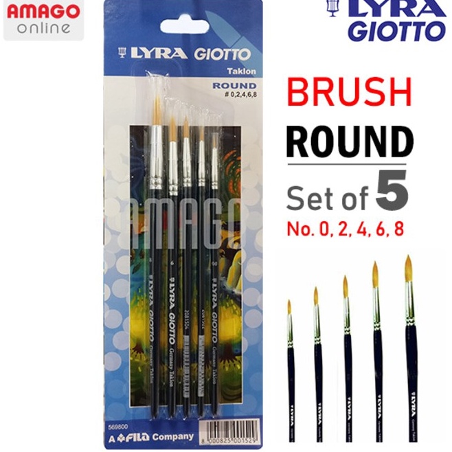 

LYRA Brush Set LYRA Taklon Round Brush 2 4 6 8 Blue Label 5698