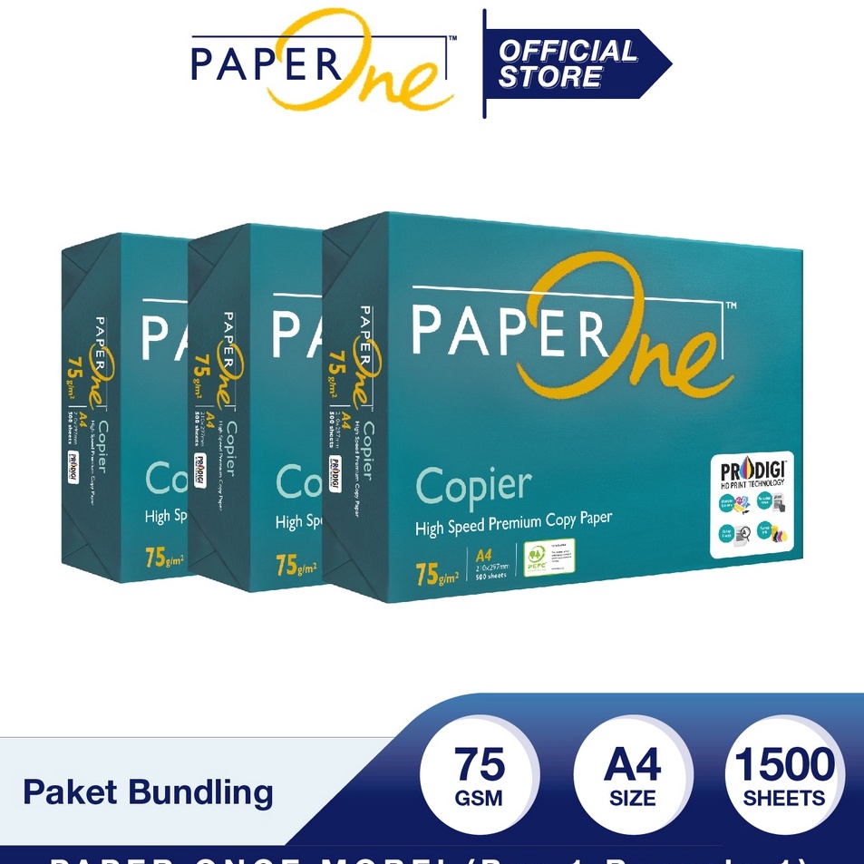

Super Sale PaperOne Kes A4 75gr Copier 3 Rim 15 lembar Kes HVS