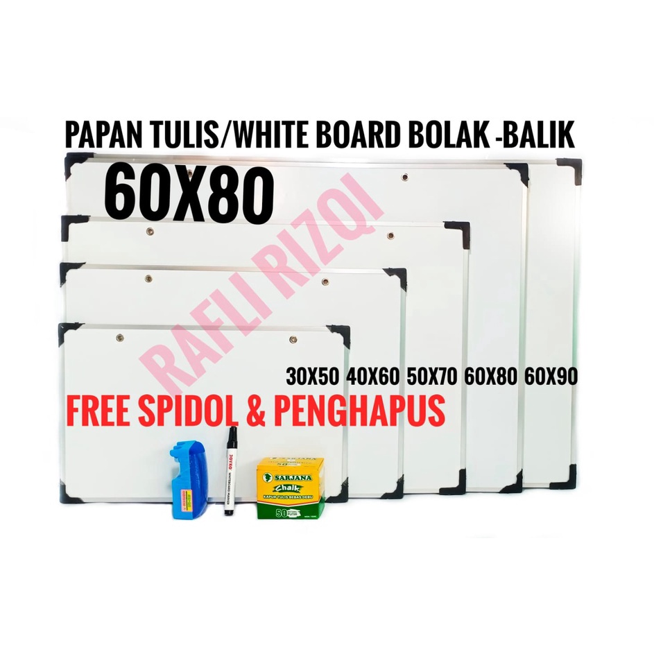

Papan Tulis Ukuran 6X8 cm Papan 2 Sisi Hitam Putih untuk Spidol dan Kapur Whiteboard