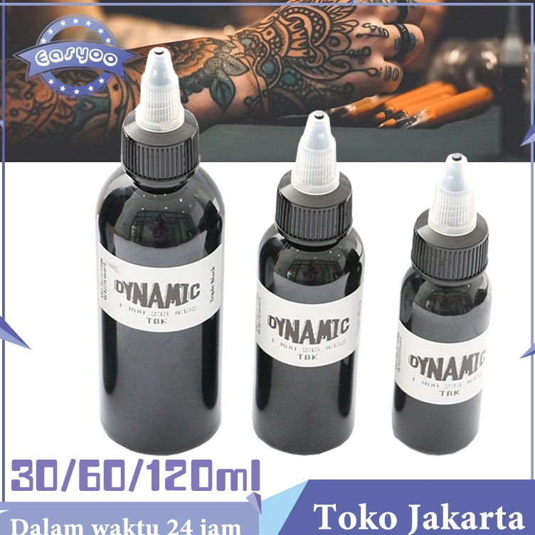 3ml 6ml 12ml Tinta Tato Dynamic Hitam Black Ink Tattoo Tato Pigmen Tinta