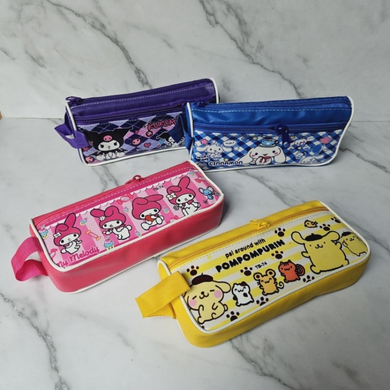 

pensil case/tempat pensil/kotak pensil curomi bahan tebal 2 sleting per pcs