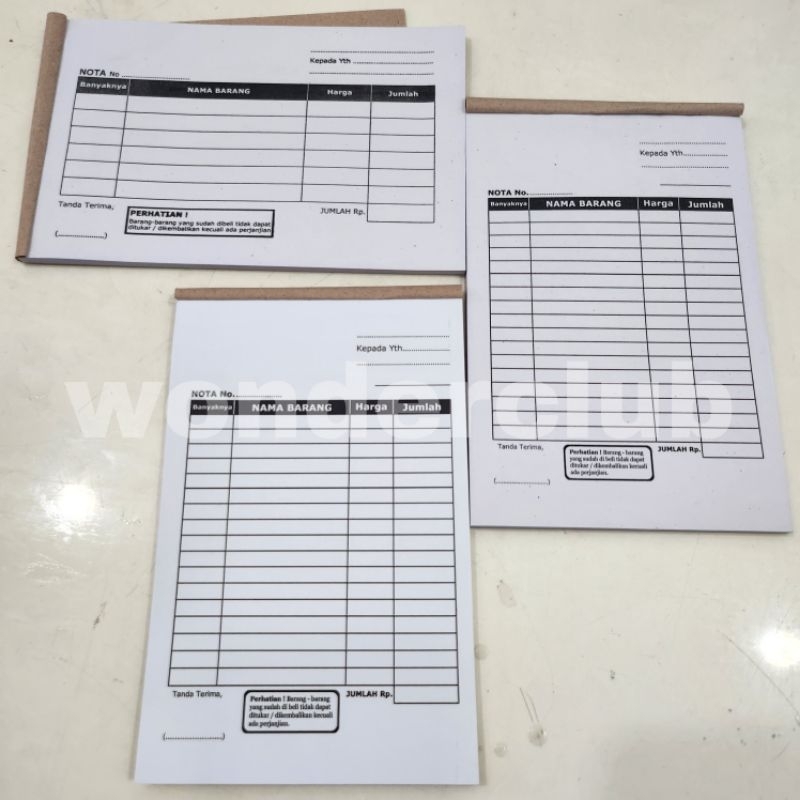 

(50 Lembar) Nota Murah / Nota 1 PLY / Nota 2 Ply / Nota Online Shop / Nota Mini