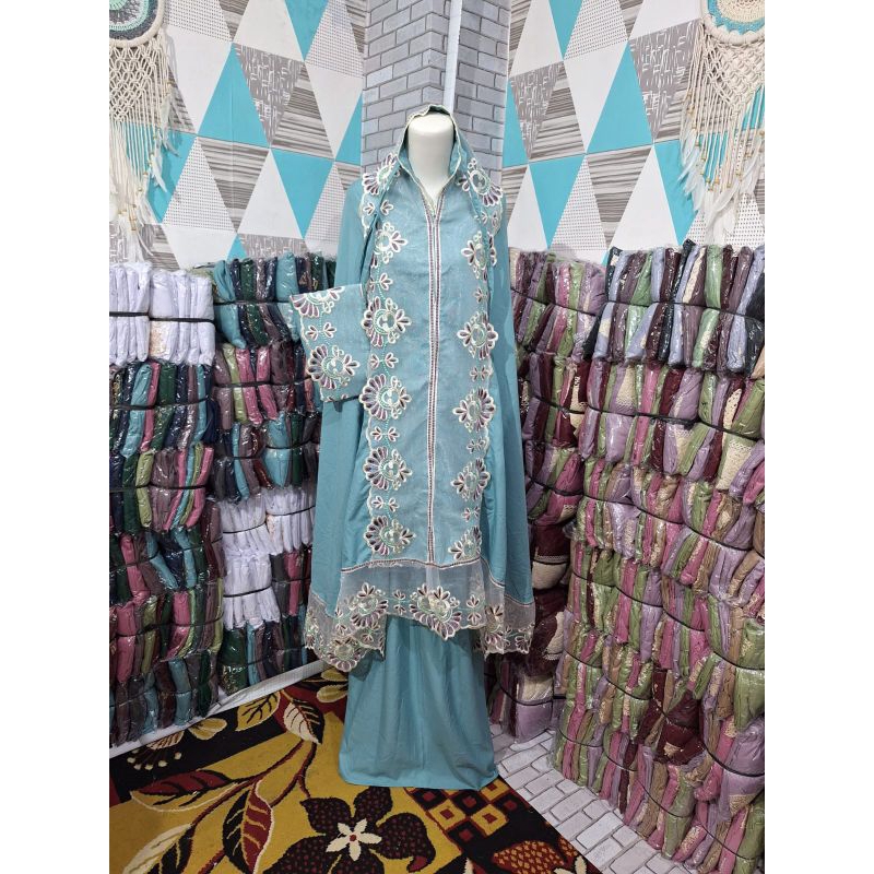 Mukena Dewasa Perempuan Mewah Bahan Katun Mikro Premium Import Ukuran Jumbo
