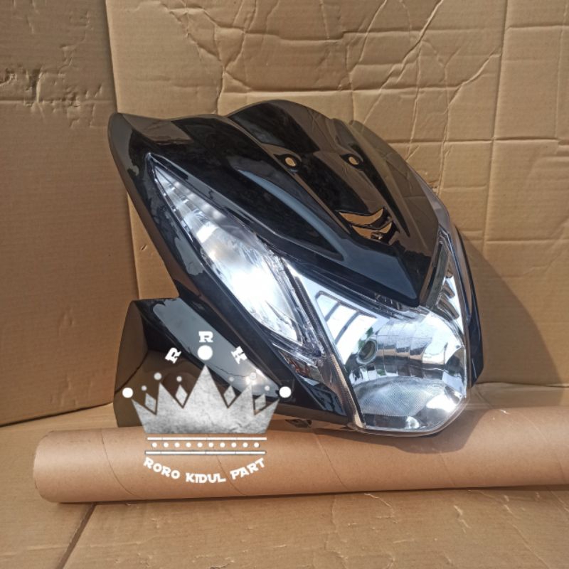 Cover tameng lampu depan beat fi hitam satu set berkualitas