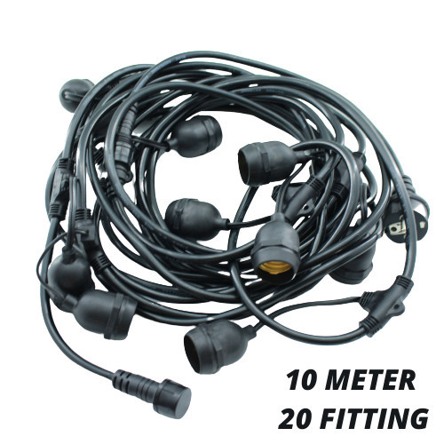 KABEL FITTING LAMPU CAFE GANTUNG 10M 20 FITTING DEKORASI OUTDOOR FITTING