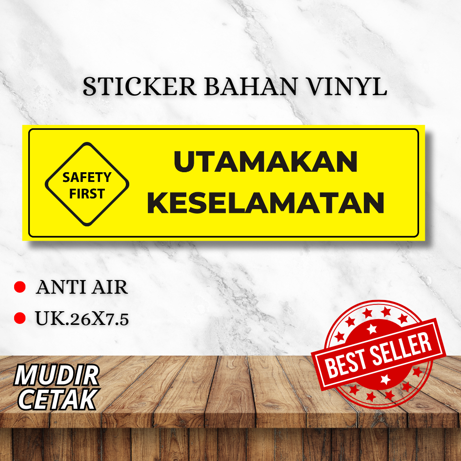 

Stiker Utamakan Keselamatan/Stiker perusahaan/Stiker K3/Stiker Kantor/Stiker Safety/ Stiker Gudang/ Stiker Ruang Produksi